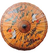 Bestage 33.5" Women's Mens Rainproof Handmade Oil Chinese Paper Umbrella Fairy Crane Hand Painted...
