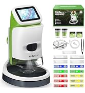 Kids Handheld Digital Microscope with Screen: STEM Science Kit Gift Toys | Rechargable | Bug View...