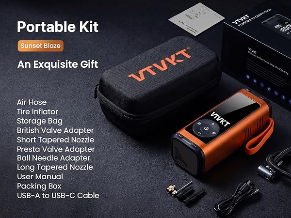 VTVKT Tire Inflator Portable Air Compressor