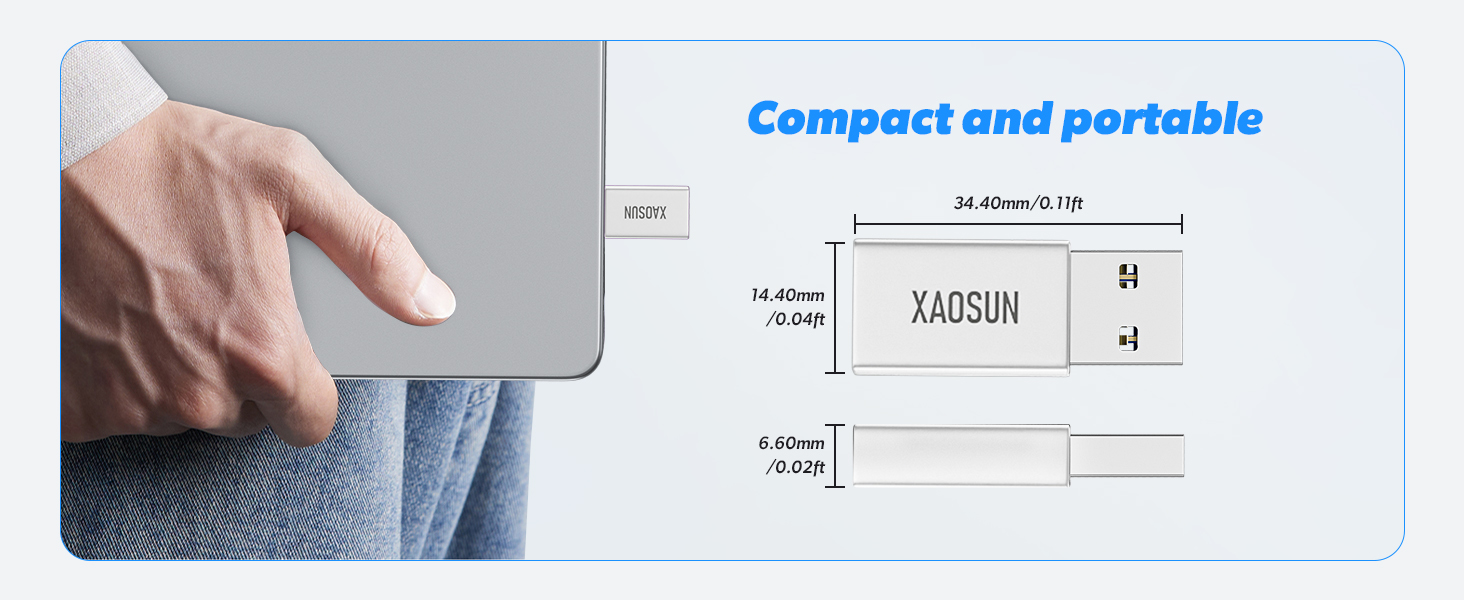 XAOSUN 10Gbps USB to USB C Adapter