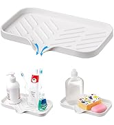 AG COMPANY 1 Pc White Silicone Sink Tray for Dish Sponge Holder | Silicone Sponge Holder for Kitc...