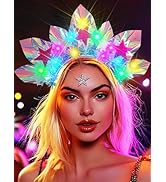 JEAIRTS Light Up Headband Glowing Star Hair Hoop Led Festival Rave Costume Hair Accessories for W...