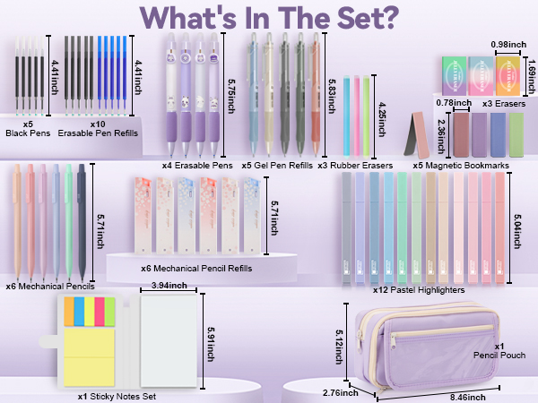 stationary pens and pencils