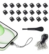 20 Pcs USB C Dust Plugs Port Covers for Samsung Galaxy S25 S24 S23-S20, MacBook, Google Pixel Mot...