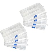 Qualsen 8 Pack Plastic Compartment Box with Adjustable Dividers Craft Tackle Organizer Storage Co...