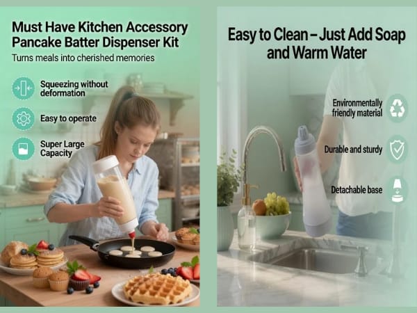 pancake batter dispenser bottle mixer crepe cupcake baking waffle griddle maker handheld pourer