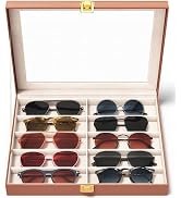 sensok Sunglasses Organizer Storage Box - 10 Slots Eyeglass Display Case for Multiple Pair Glasse...