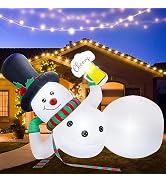 OurWarm 10FT Christmas Inflatables Outdoor Decorations, Christmas Blow Up Yard Decorations with L...