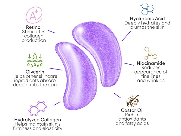 under eye patch hyaluronic retinol gold niacinamide bright wrinkle green tea collagen rose hydration