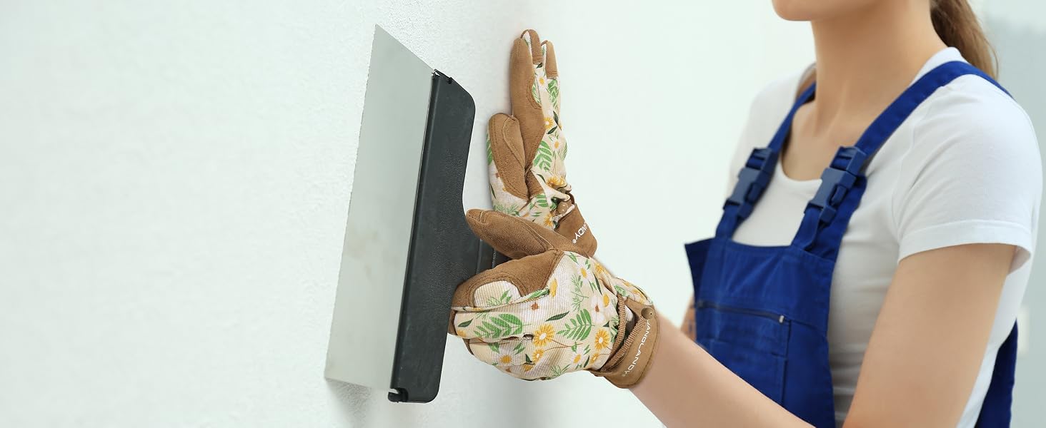 Gardening Gloves for Women Ladies Thorn Proof Leather Yard Gloves Gift for Gardeners