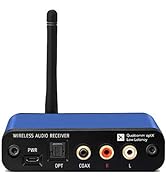 BluDento aptX HD Bluetooth 5.1 Audio Receiver, Built-in Burr Brown DAC for Analog L/R RCA Output,...