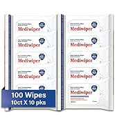 Mediwiper 10ct Alcohol-Free Hand Sanitizing Wipes, Disinfecting Antibacterial Hand Sanitizer Wipe...