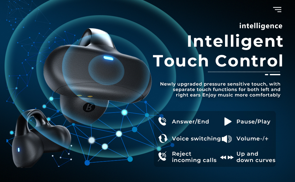 intelligent touch control earbud headphone