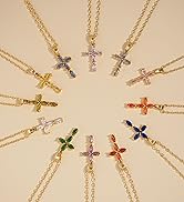 birthstone cross necklaces