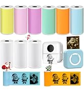 SZMILAIDUO 9 Rolls Thermal Sticker Paper for Mini Printer,Self-Adhesive Paper 57 * 25mm,3 Rolls W...