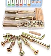 weideer 26 Set Crib Screws Hardware Replacement Kit Baby Bed Frame Bolts M6x20/40/50/60/70/80mm B...
