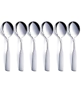 FULLYWARE Stainless Steel 6.1' Heavy Duty Round Spoons, Dinner & Table Spoon Set, 6-Piece