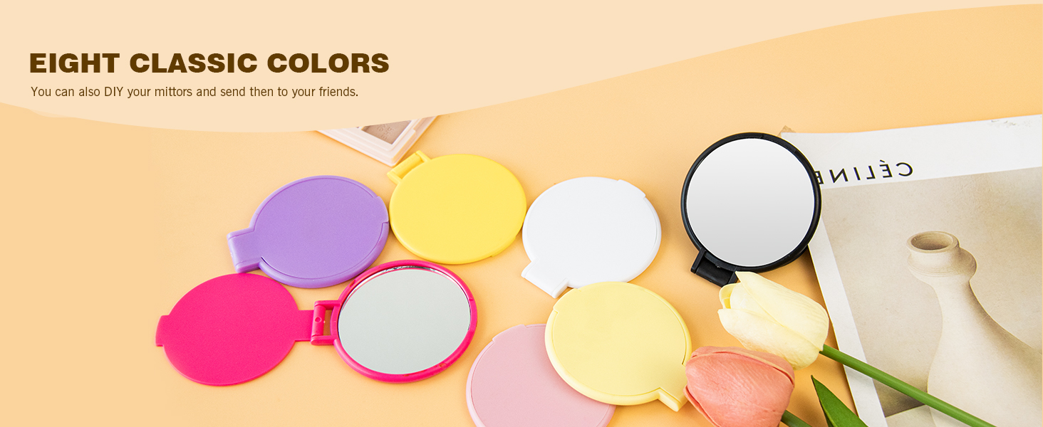 compact pocket mini small folding cute makeup purse mirror bulk set of 12 for women as gift favor