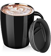 PARACITY Insulated Coffee Mug Stainless Steel Coffee Mug with Lid Handle Double Wall Vacuum Trave...