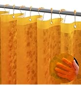 Ga-Geetopia Newest 3D Honeycomb Design - EVA Pumpkin Orange Plastic Shower Curtain Liner, Light W...