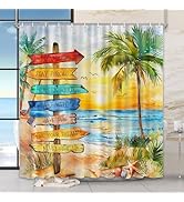 Vimorco Shower Curtain Beach Path, Shower Curtains for Bathroom Waterproof Quick-Dry Polyester Fa...