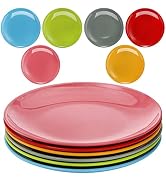Peohud 6 Pack Melamine Plates, 11 Inches 100% Melamine Dinner Plates, Flat Bottom Dinnerware Dish...