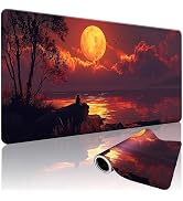 ModrnGld XXXL Gaming Mouse Pad 35.4 x 15.7 Inch, Large Desk Mousepad with Sunset Design, Water-Re...
