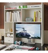 ChooChoo Desktop Bookshelf, 36.4" Tall Countertop Desk Hutch with 5 Shelves and 1 Drawer for Comp...