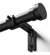 Curtain Rods for Windows 16 to 140 Inches, Heavy Duty 1 Inch Adjustable Extra Long Black Window C...