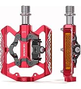 Mountain Bike Pedals - Dual Function Flat and SPD Pedal - Bicycle Pedals with Reflectors SPD Comp...