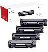 WEAREC 4-Pack 104 Black Toner Cartridge Replacement for Canon 104 CRG104 ImageClass D420 D480 MF4...