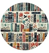 KDHTY Vintage Library Floral Bookish Mouse Pad,Floral Bookshelf Aesthetic Desk Accessories,Book L...