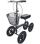 BodyMed All-Terrain Knee Walker, Black – Foldable Orthopedic Scooter for Ankle and Foot Injuries ...