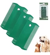 Histotree Green Pet Double-Sided Flea Comb Set 3 Pack Dog Lice&Tick Comb Cat Fine&Wide Tooth Comb...