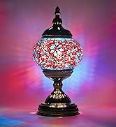 XUMAIDENG Turkish Moroccan Table Lamp Tiffany Style Mosaic Table Lamp Glass Bedside Lamps for Bed...