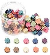 ADIASAI 100PCS Mini Flower Hair Clips, Colorful Small Hair Clips Cute Mini Claw Clips Jaw Clips H...