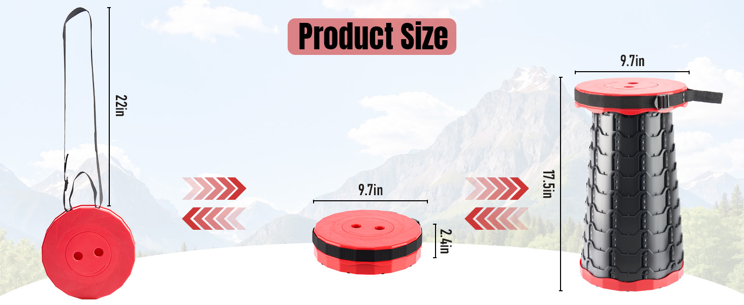 Portable Collapsible Stool Retractable Stool, Foldable Portable Collapsible Chair for Fishing