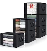 Fab totes 6-Pack Clothes Storage, Foldable Blanket Storage Bags, Storage Containers for Organizin...