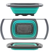 Qimh Colander collapsible, Colander Strainer Over The Sink Vegetable/Fruit Colanders Strainers Wi...