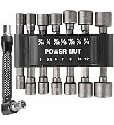 15pcs nut driver set,Hex 5/16 Drill Bit Nut Driver Set Socket Adapter 1/4 inch 42mm electrician t...
