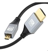URELEGAN 8K 4K Micro HDMI to HDMI 2.1 Cable 6.6FT, Micro HDMI 2.1 Cord (8K@60Hz, 4K@120Hz) 48Gbps...