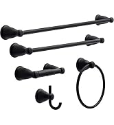 Franklin Brass Kinla 5-Piece -bath Accessory Set, Matte Black, -bathroom Accessories, KIN5PC-MB