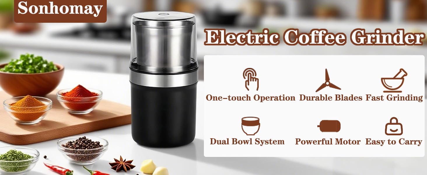 Sonhomay Electric Coffee Grinder