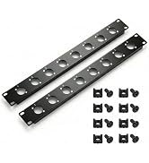 1U Rack Mount Panel Punched 19 inch LIYVZ XLR Patch Panel 8 D-Series 2 Pack | Pre-printed Numbers...