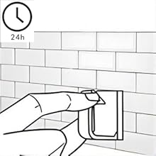 Line drawing of a hand inserting a plug into a wall outlet. '24h' text and clock icon above, suggesting 24-hour usage.