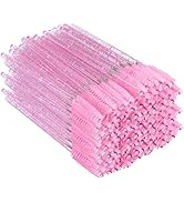 300PCS Crystal Eyelash Mascara Brushes Wands Applicator Makeup Kits (Pink)