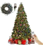 Juegoal 6 Foot Artificial Christmas Tree(NOT Pre-Strung), with 300 LED Warm White & Color Changin...