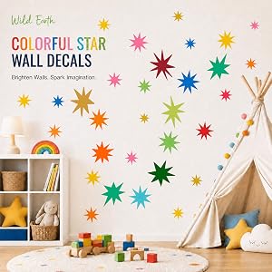 Wild Earth Colourful Stars Wall Stickers