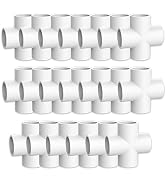 20PCS 4 Way Cross PVC Fittings, 1/2Inch Heavy Duty PVC Pipe Fitting PVC Furniture Grade Fitting C...