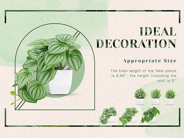 Fake Small Artificial Plants for Home Office Desk Bathroom Aesthetic Farmhouse Room Decor Indoor